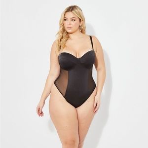 MESH PANELED CONVERTIBLE BODYSUIT